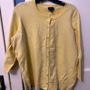 Talbots yellow 3/4 sleeve cardigan size 2x petite.